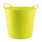 Capazo de plástico flexible verde pistacho con asas ergonómicas reforzadas