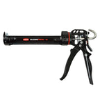 Pistola de silicona profesional RATIO Press-12 en color negro con mango ergonómico de aluminio y gatillo metálico.