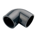 Codo de PVC presión 90 grados hembra-hembra color gris para encolar tuberías de agua