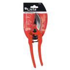 Blíster de tijera de poda LISTA 6732 indicando longitud de 23cm y capacidad de corte de 25mm.