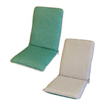 Cojín para silla de jardín con respaldo alto serie 530L en loneta de algodón verde y beige