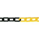 Cadena de plástico bicolor amarillo y negro de alta visibilidad para advertencia de peligro