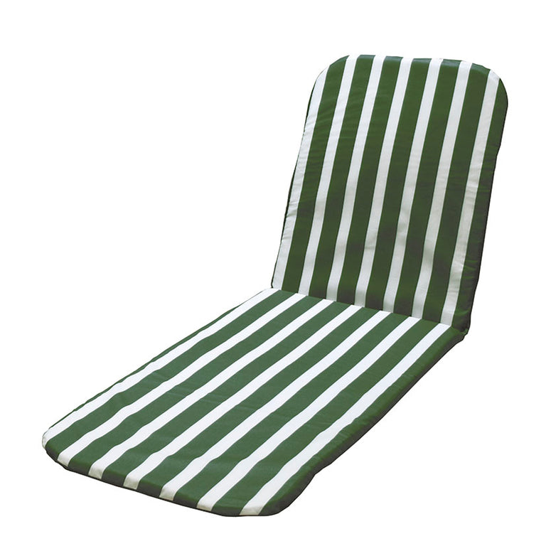 Cojín para tumbona de jardín con rayas verdes y blancas Serie 100