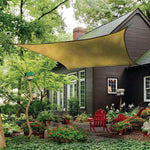 Toldo vela cuadrado color arena LISTA para sombreo exterior en patio residencial