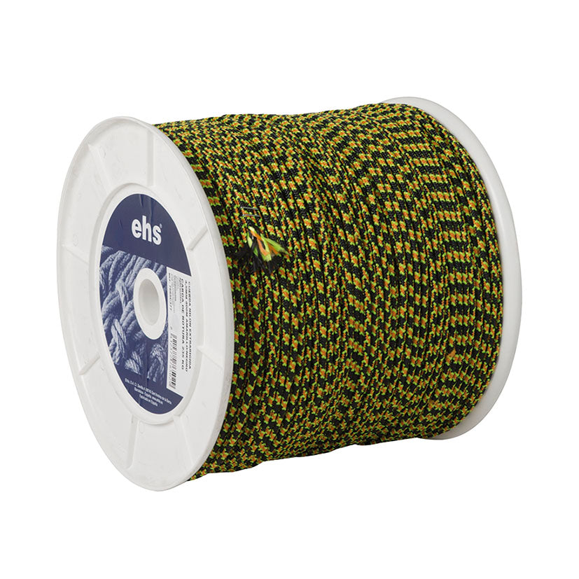 Bobina de cordón de nailon EHS 4,5mm color amarillo y negro de alta visibilidad y resistencia.