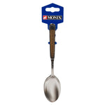 Cuchara de mesa Monix Milán de 20,8 cm en pack de 3 unidades con colgador azul.