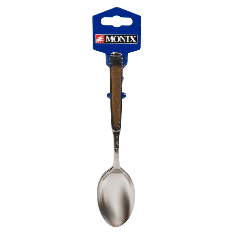 Cuchara de mesa Monix Milán de 20,8 cm en pack de 3 unidades con colgador azul.