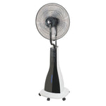 Ventilador nebulizador Habitex VNH90 de pie color blanco y negro con base de ruedas y panel LED