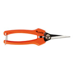 Tijera de poda y vendimia LISTA N19 con hojas rectas de acero SK-5 y mango ergonómico naranja
