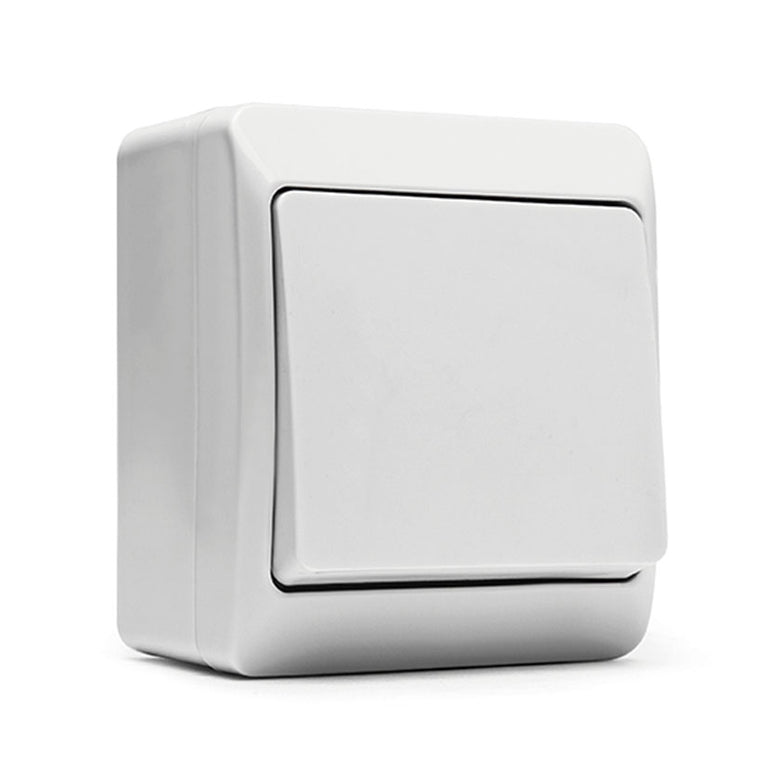 Interruptor conmutador estanco Famatel Pool 54 blanco para instalación en superficie exterior.