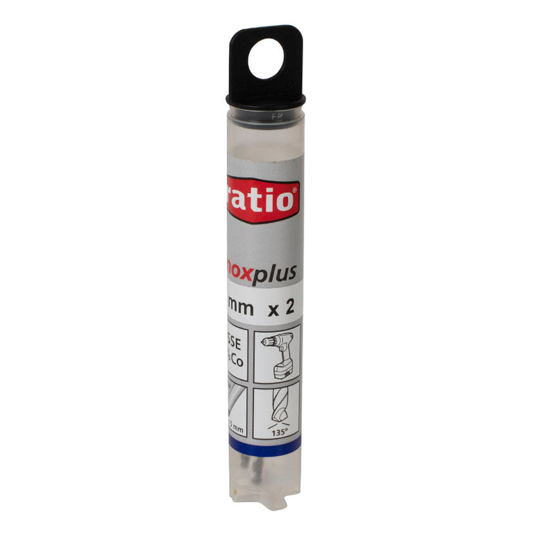 Presentación en tubo plástico protector de la broca para metal RATIO InoxPlus