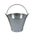 Cubo cónico de acero galvanizado Flores Cortés con asa metálica lisa para uso profesional y doméstico.