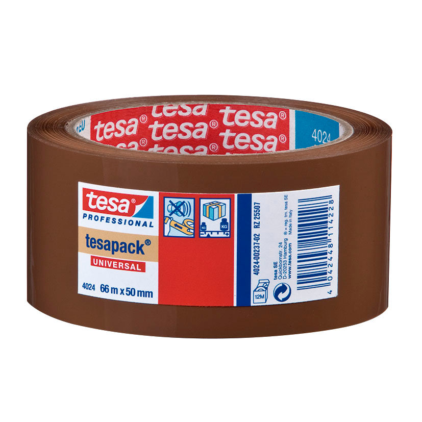 Cinta de embalaje TESA 4024 marrón para precintado de cajas de peso medio y ligero.