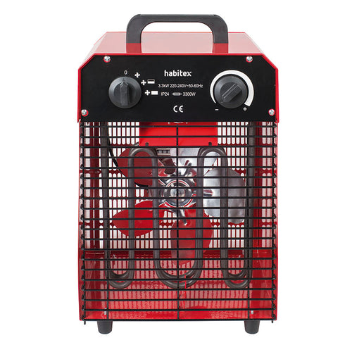 Vista frontal del aerotermo Habitex E179 con mandos de control de temperatura y potencia