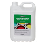 Garrafa de 5 litros de disolvente universal extra con antivelo RATIO para dilución de pinturas.