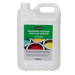 Garrafa de 5 litros de disolvente universal extra con antivelo RATIO para dilución de pinturas.