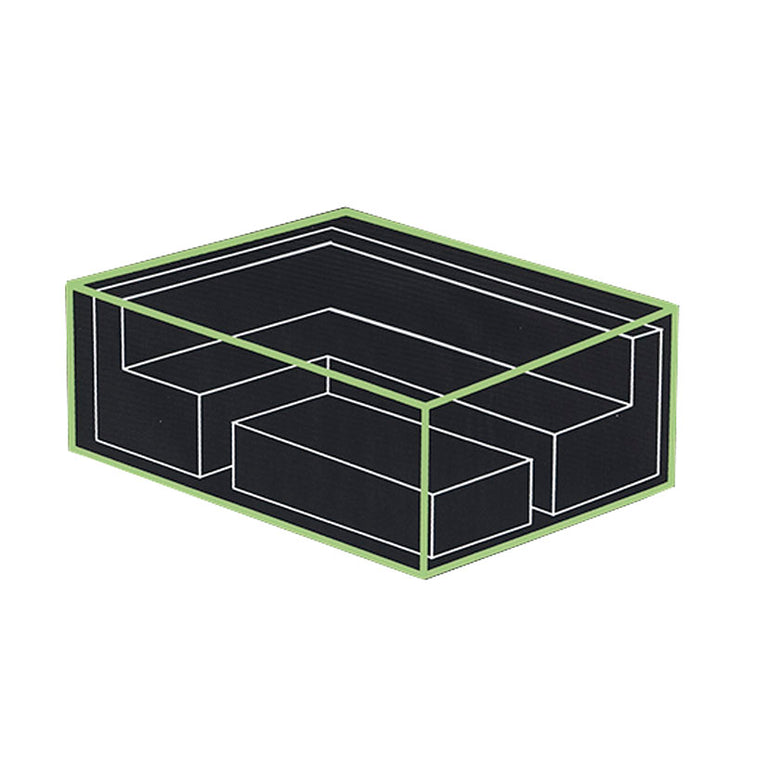 Funda protectora negra para conjunto de sofás de jardín esquinero impermeable