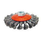 Detalle de las púas de acero trenzado de 0,50 mm del cepillo cónico RATIO de alta resistencia.