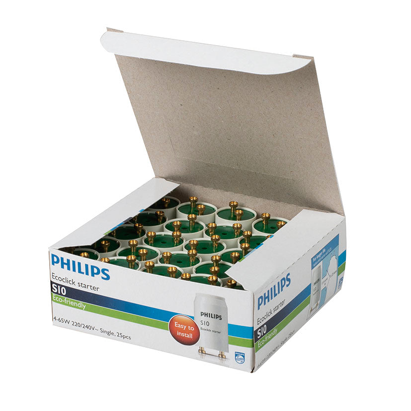 Pack de 25 arrancadores Philips S10 Ecoclick starter para mantenimiento eléctrico