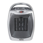 Vista frontal del calefactor Habitex E312 mostrando el termostato y selector de potencia