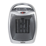 Vista frontal del calefactor Habitex E312 mostrando el termostato y selector de potencia