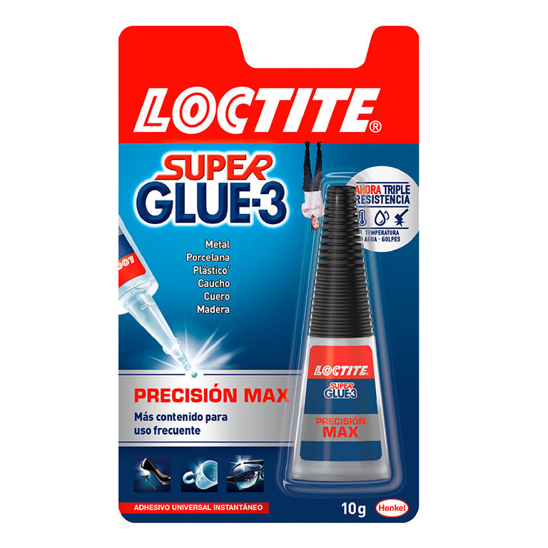 Blíster Loctite Super Glue-3 Precisión Max 10g con boquilla extra larga para zonas difíciles