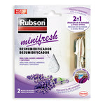 Rubson Minifresh deshumidificador 2 en 1 aroma lavanda, pack de 2 bolsas para armarios y cajones.