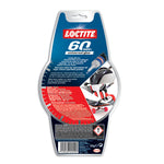 Reverso del envase de Loctite 60 segundos con instrucciones de uso y precauciones