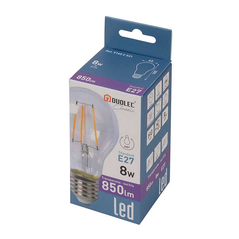 Bombilla Estándar E27 Led Duolec Classic Transparente Duolec — Bombillas Led