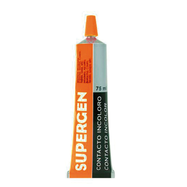Tubo de adhesivo de contacto Supergen Incoloro de 75 ml para pegados invisibles.