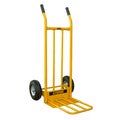 Carretilla de almacén Ayerbe AY-350 CN amarilla con ruedas neumáticas y plataforma extensible capacidad 350kg