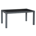 Mesa de jardín rectangular Elegance en resina imitación ratán color antracita 150x90 cm.