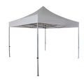 Carpa plegable blanca de 3x3 metros con estructura de acero y altura extra de 3.20 metros para eventos.