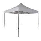 Carpa plegable blanca de 3x3 metros con estructura de acero y altura extra de 3.20 metros para eventos.