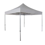 Carpa plegable blanca de 3x3 metros con estructura de acero y altura extra de 3.20 metros para eventos.