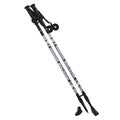 Pareja de bastones telescópicos de aluminio para senderismo y nordic walking con mangos ergonómicos negros