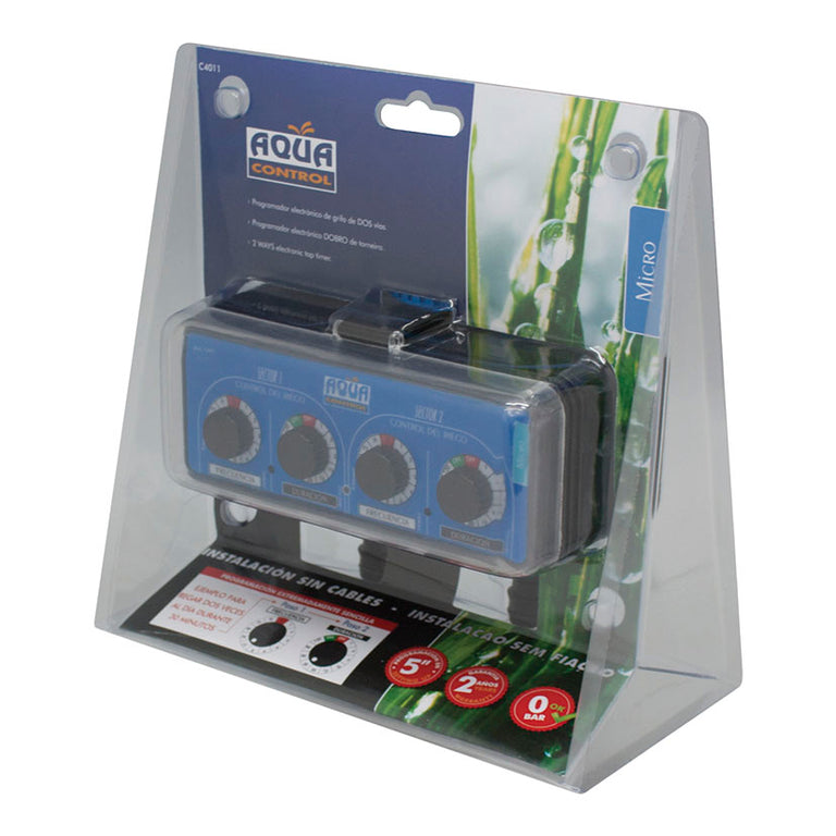 Embalaje blíster del programador de riego doble Aqua Control modelo C4011 para jardín