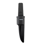 Funda protectora negra de polipropileno para cuchillo RATIO con sistema de sujeción integrado.