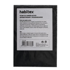 Filtro de carbón activo Habitex H1200 antibacteriano y desodorizador, vista frontal del envase con especificaciones.