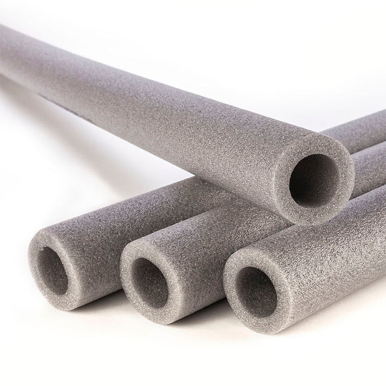 Coquillas de espuma de polietileno gris para aislamiento térmico de tuberías, pack de 4 unidades