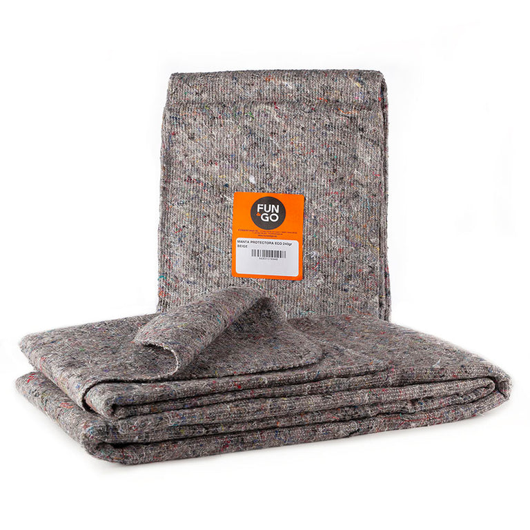 Manta protectora para mudanzas FUN&GO Eco de 240 gramos en color beige moteado para embalaje.
