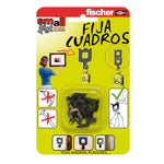 Pack 8 ganchos Fischer Fija Cuadros negro para pladur y madera sin herramientas