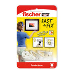 Set 4 colgadores Fischer Fast & Fix 3 puntas para paredes duras