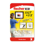 Set 4 colgadores Fischer Fast & Fix 3 puntas para paredes duras