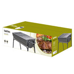 Embalaje comercial de la barbacoa HABITEX Supergrill 101 con especificaciones y foto de producto.