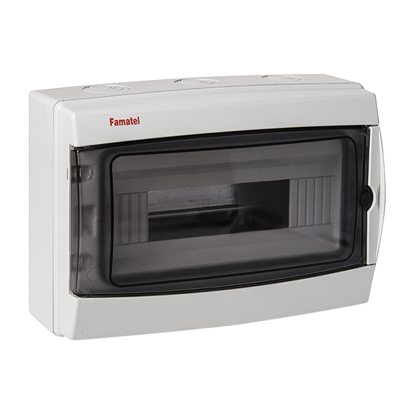 Armario estanco FAMATEL Acqua IP65 de 12 módulos con puerta transparente ahumada