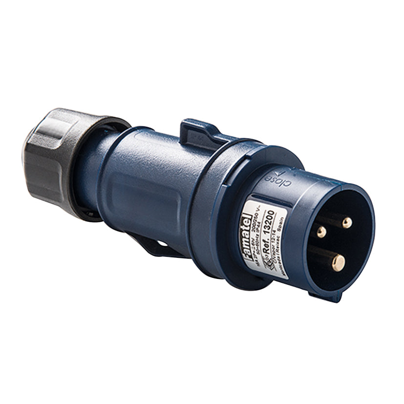 Clavija industrial Famatel 2P+T 16A 230V azul IP44