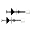 Juego de dos tornillos de fijación Fominaya M6x80mm en acero inoxidable para cisterna de inodoro con juntas y tuercas.