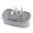 Portaestropajos con Dosificador de Jabón Gris 26x13 cm