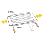 Especificaciones técnicas de parrilla con diámetros de varillas de 12mm, 6mm y 4mm